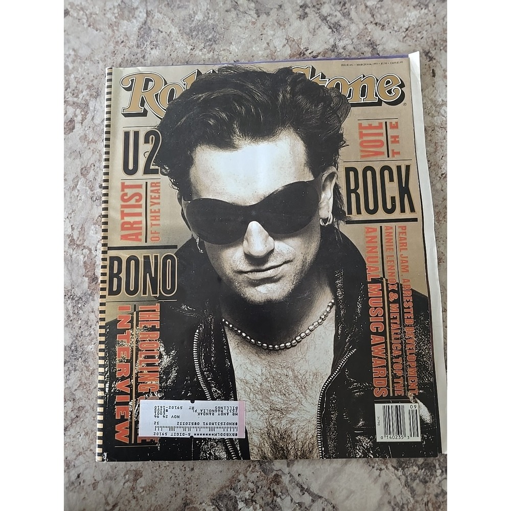 Rolling‎ Stone Magazine Issue #651 U2 Bono March 4, 1993